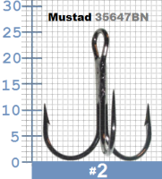 Тройные крючки Mustad 35647-BN  №2
