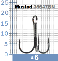 Тройные крючки Mustad 35647-BN  №6
